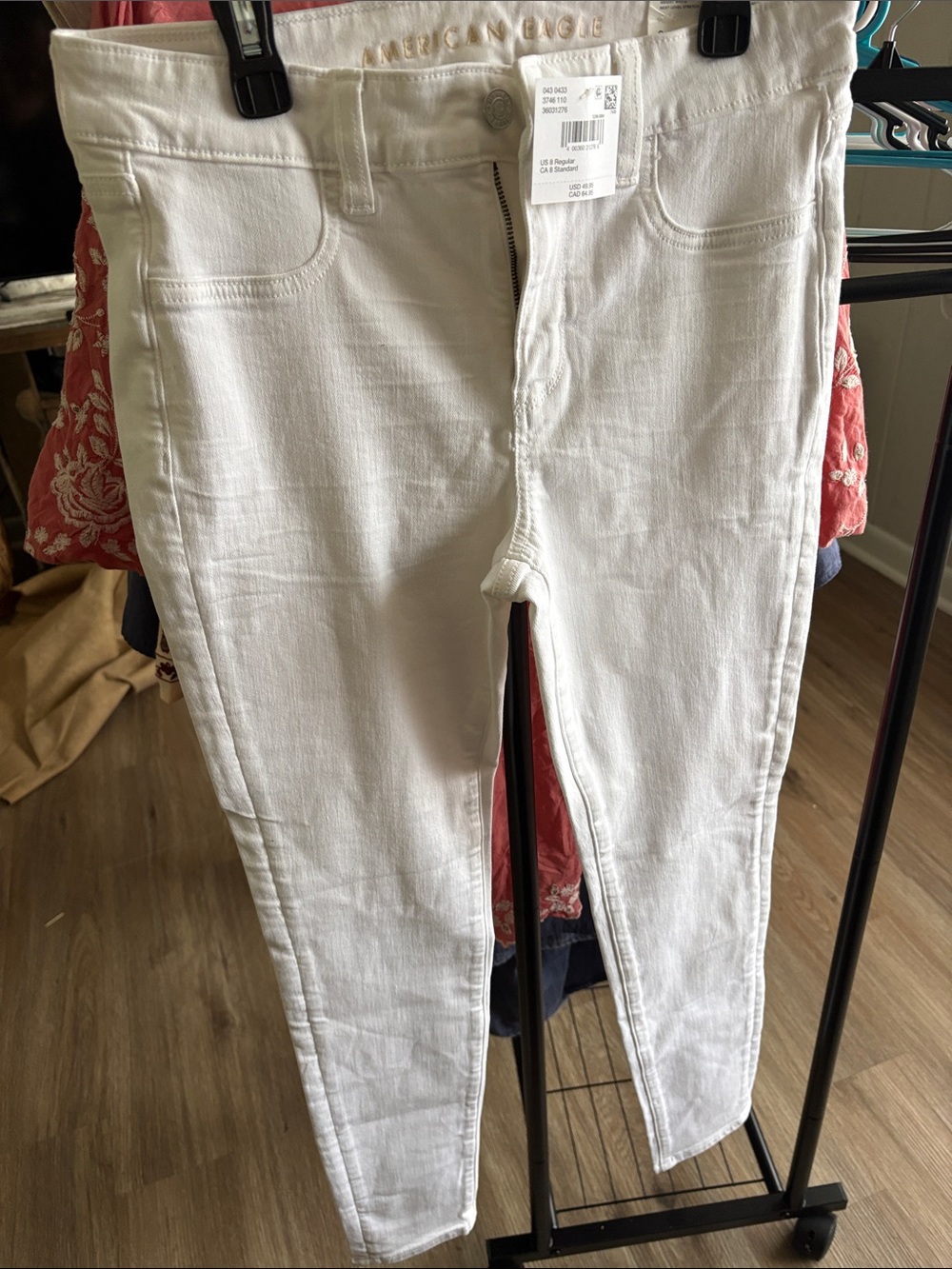 American Eagle Outfitters White Skinny Jeans High-Rise